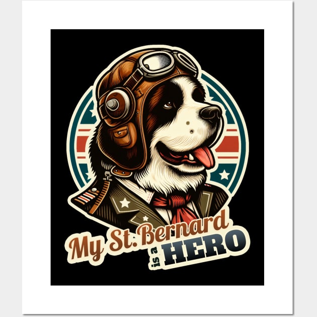 Pilot St. Bernard Wall Art by k9-tee